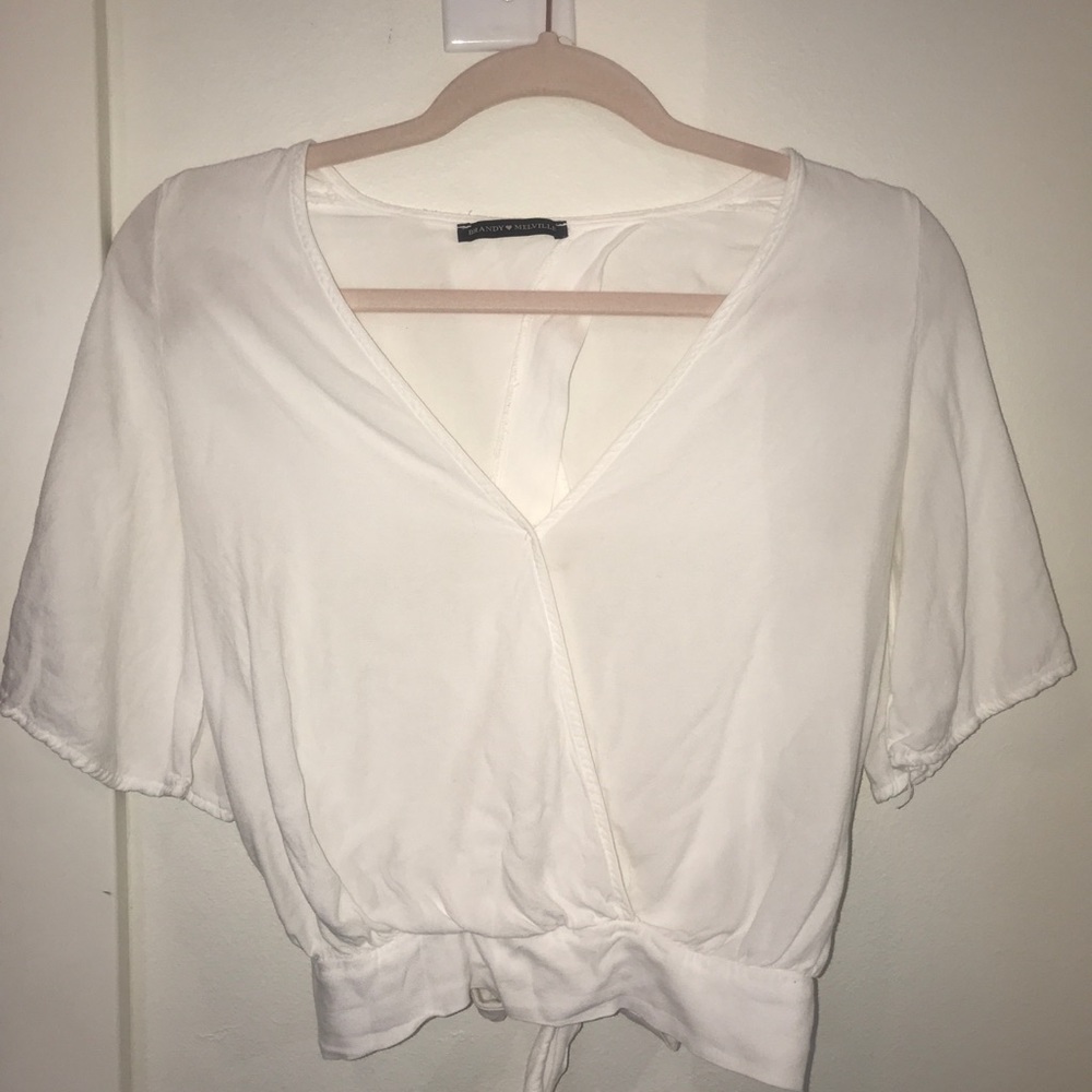 Brandy Melville white tied up top